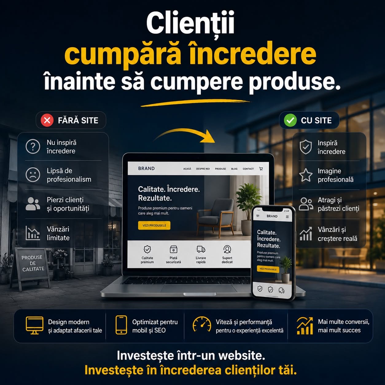 Clienții cumpără încredere înainte să cumpere produse. Ce transmite afacerea ta online?
