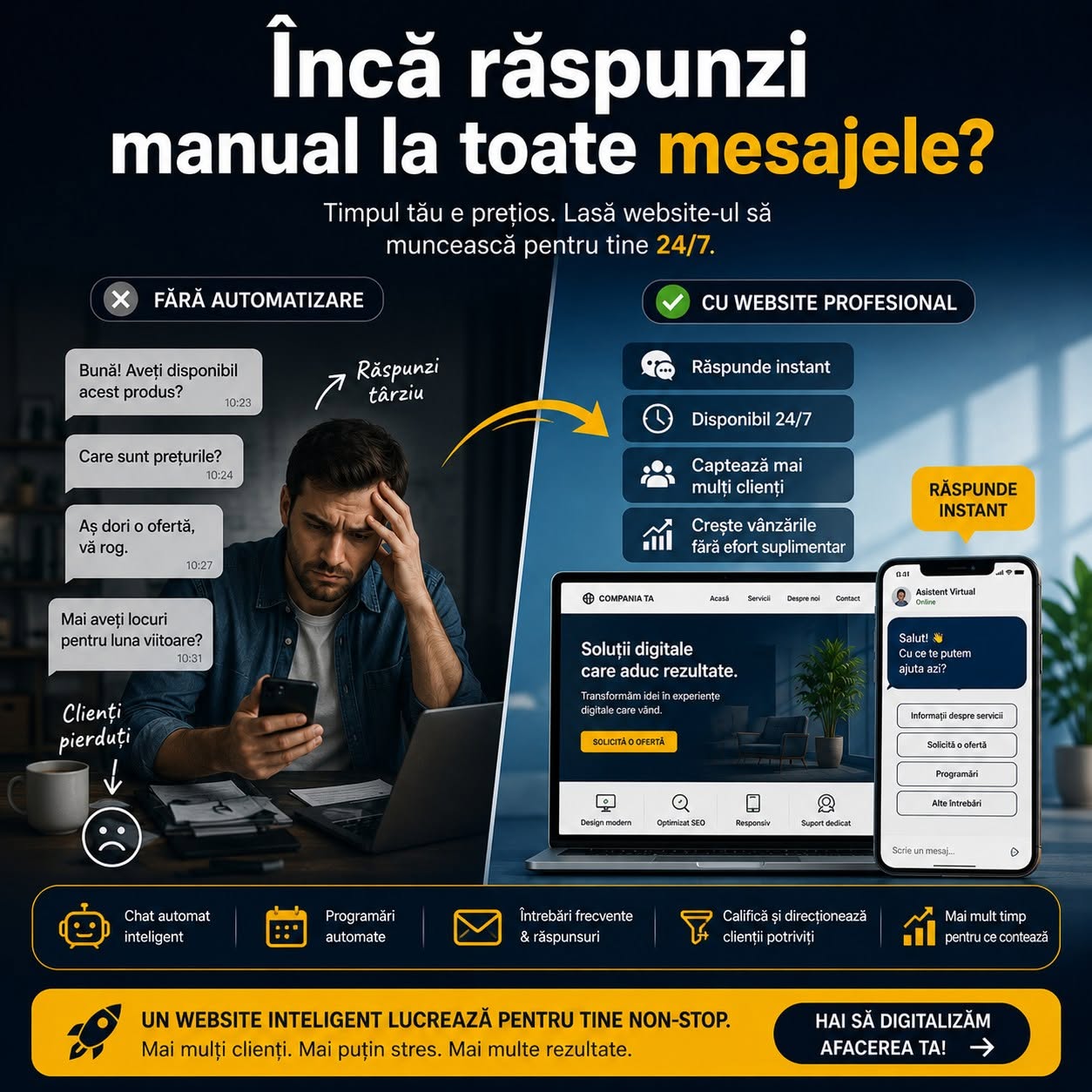 Încă răspunzi manual la toate mesajele?